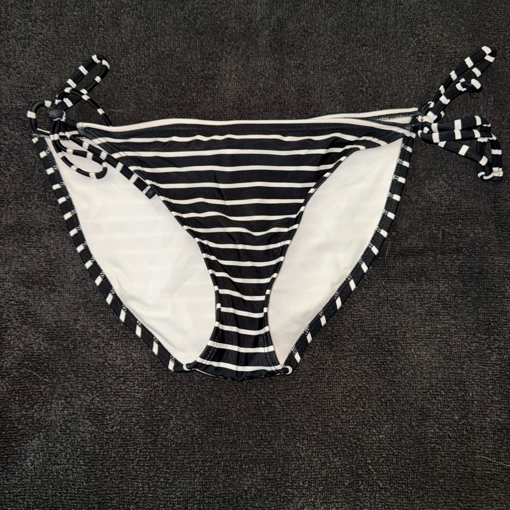 Striped Black and White Bikini Bottom